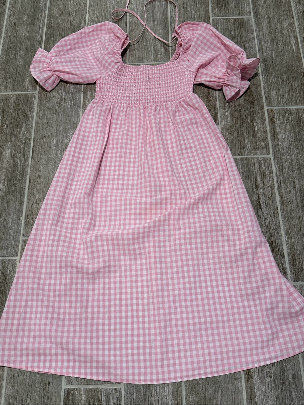 MATERNITY PINK GINGHAM CHECKERED DRESS NEW - Picture 3 of 3